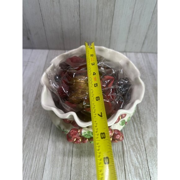 Vtg Fitz & Floyd Old World Santa Potpourri Bowl Candle Holiday Decor Set 2 - Picture 12 of 16